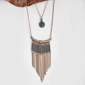Layered Patina Statement Necklace